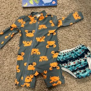 6m rash guard and swim diaper